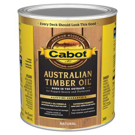CABOT Australian Timber Oil Transparent Natural Oil-Based Alkyd Australian Timber Oil 1 qt 140.0003400.005